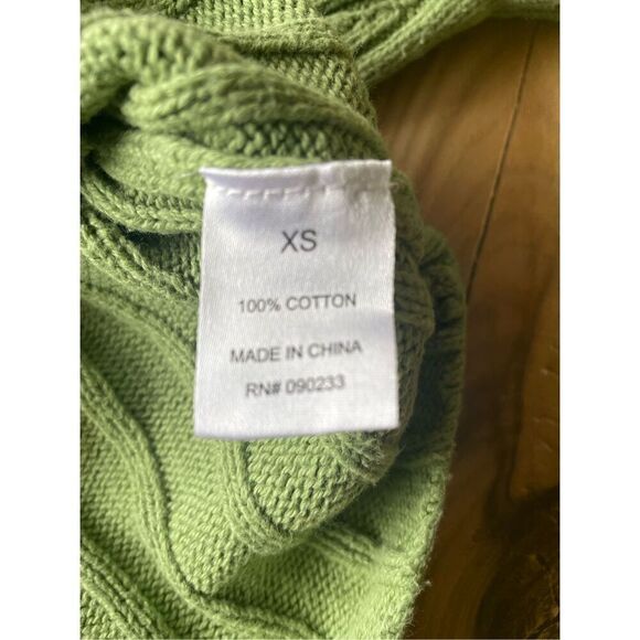 Pacsun LA Hearts Sailing Mock Neck Cropped Ribbed Green Cotton Sweater XS - Picture 4 of 7